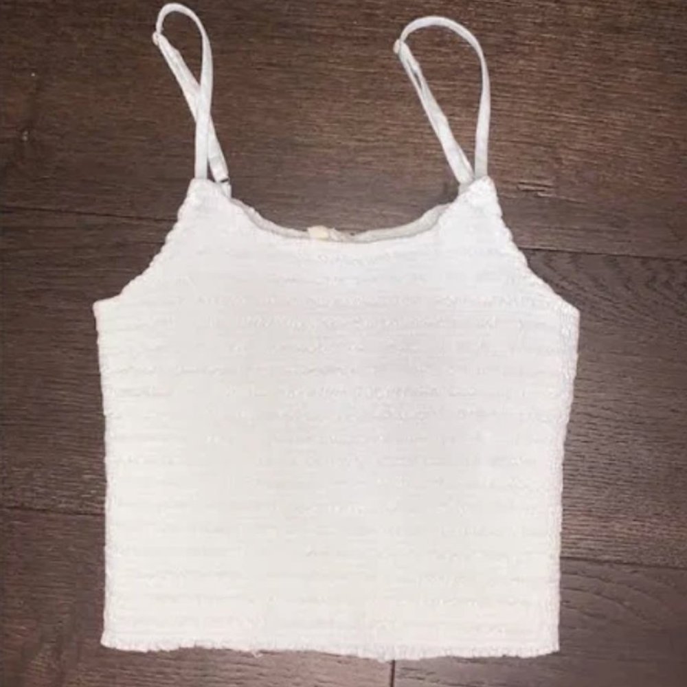 White Ruched Tank Top